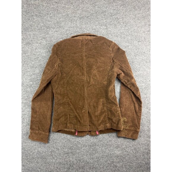 Fossil Corduroy Jacket Women's Large Brown Blazer Button Up Pockets - Picture 8 of 10